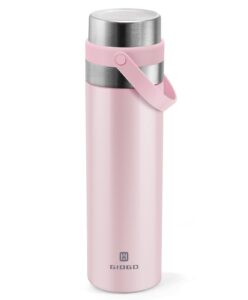 vacuum insulated bottle with cup 580ml/20oz stainless steel thermo bottles for hot and cold drink coffee water thermo flask with cup.(580ml,pink)