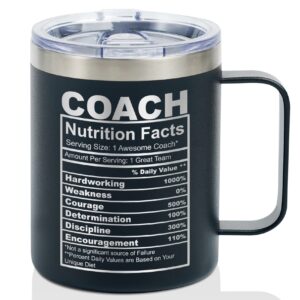 onebttl coach gifts, funny gift idea for appreciation, christmas, birthday, 12oz stainless steel insulated travel coffee mug - coach nutriton facts