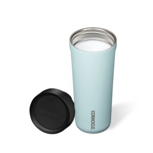 Corkcicle Commuter Cup Insulated Stainless Steel Spill Proof Travel Coffee Mug Keeps Beverages Cold for 9 Hours and Hot for 3 Hours, Gloss Powder Blue, 17 oz 1 Count (Pack of 1)