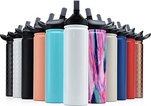 Seriously Ice Cold SIC 27oz Insulated Water Bottle Thermos, Premium Triple Layer Vacuum Stainless Steel, BPA Free Wide Mouth Lid with Carabiner Clip