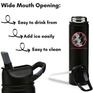 Seriously Ice Cold SIC 27oz Insulated Water Bottle Thermos, Premium Triple Layer Vacuum Stainless Steel, BPA Free Wide Mouth Lid with Carabiner Clip