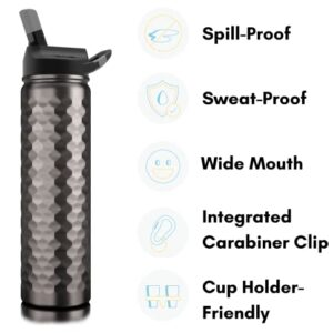 Seriously Ice Cold SIC 27oz Insulated Water Bottle Thermos, Premium Triple Layer Vacuum Stainless Steel, BPA Free Wide Mouth Lid with Carabiner Clip