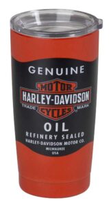 harley-davidson oil can stainless steel insulated travel mug - 20 oz. hdx-98630