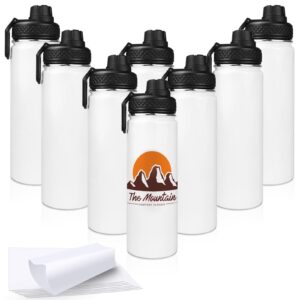 amgkonp 22oz sublimation blanks tumbler sports water bottle stainless steel vacuum flask,double wall insulated thermos with shrink wrap film,sublimation coating for heat press（8pack）