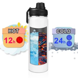 Amgkonp 22oz Sublimation Blanks Tumbler Sports Water Bottle Stainless Steel Vacuum Flask,Double Wall Insulated Thermos with Shrink Wrap Film,Sublimation Coating for Heat Press（8Pack）