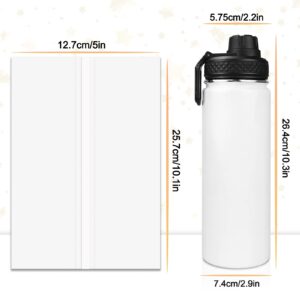 Amgkonp 22oz Sublimation Blanks Tumbler Sports Water Bottle Stainless Steel Vacuum Flask,Double Wall Insulated Thermos with Shrink Wrap Film,Sublimation Coating for Heat Press（8Pack）