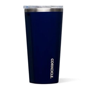 Corkcicle Classic Triple Insulated Coffee Mug with Lid, Gloss Midnight Navy, 24 oz – Stainless Steel Travel Tumbler Keeps Beverages Cold 9+hrs, Hot 3hrs – Cupholder Friendly Travel Coffee Tumblee