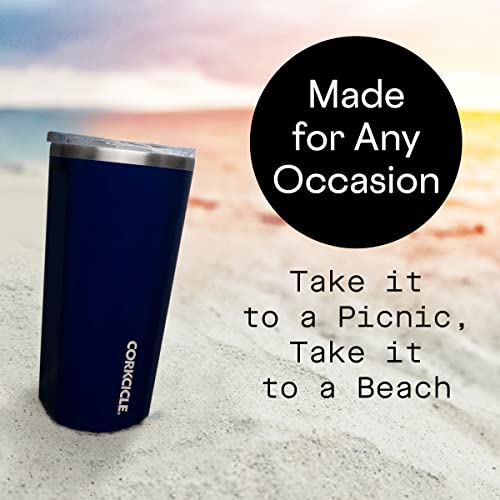 Corkcicle Classic Triple Insulated Coffee Mug with Lid, Gloss Midnight Navy, 24 oz – Stainless Steel Travel Tumbler Keeps Beverages Cold 9+hrs, Hot 3hrs – Cupholder Friendly Travel Coffee Tumblee