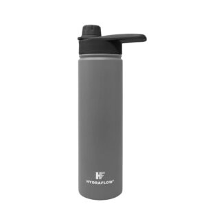 hydraflow hybrid - triple wall vacuum insulated water bottle with chug lid (25oz, periwinkle) stainless steel metal thermos, reusable leak proof bpa-free for sports and travel