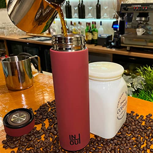 Travel Coffee Mug - 15 oz Stainless Steel Tumbler with Lid, Insulated with Long Infuser for tea also