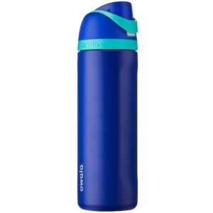 owala freesip insulated stainless steel water bottle with straw for sports and travel, bpa-free, 24-ounce, smooshed blueberry