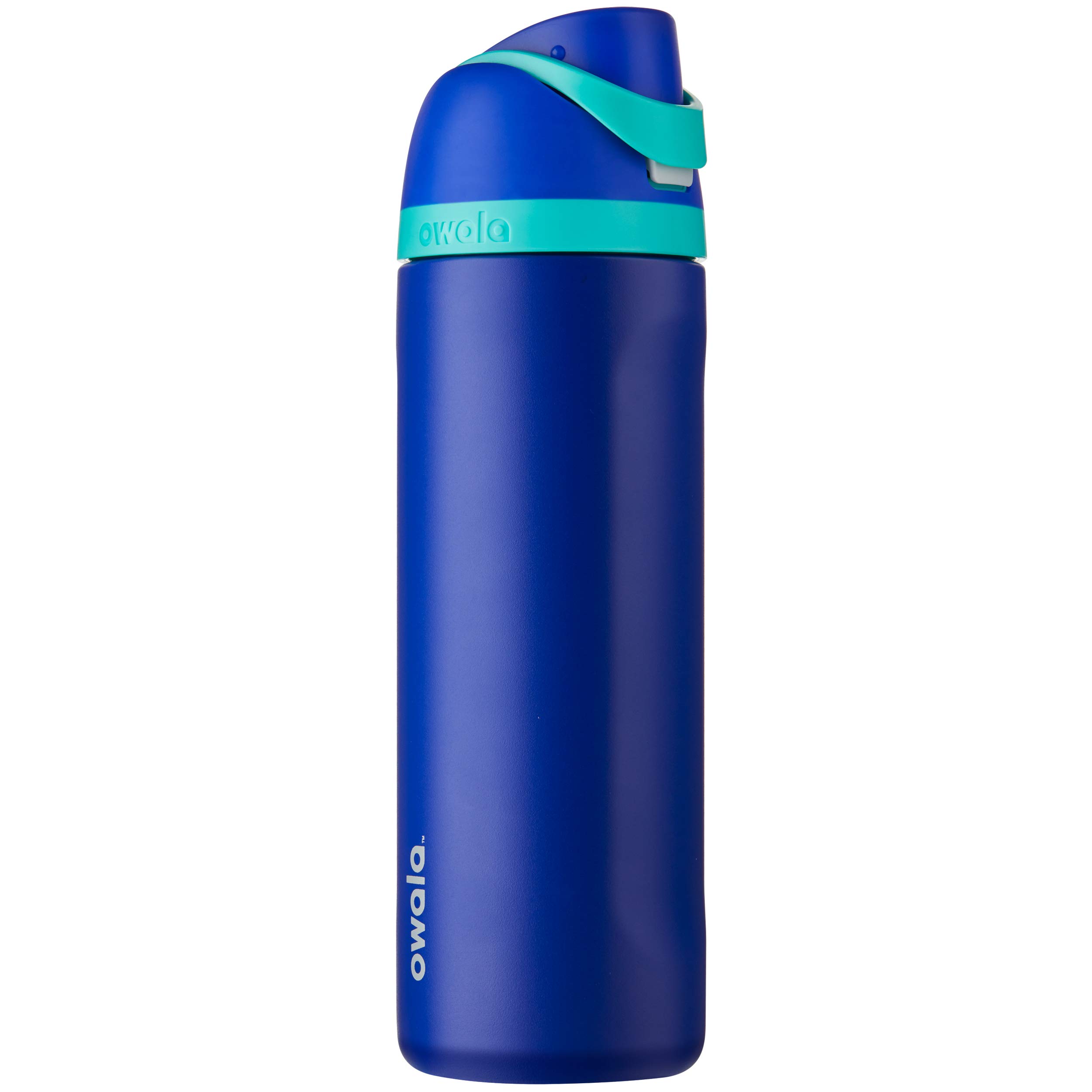 Owala FreeSip Insulated Stainless Steel Water Bottle with Straw for Sports and Travel, BPA-Free, 24-Ounce, Smooshed Blueberry