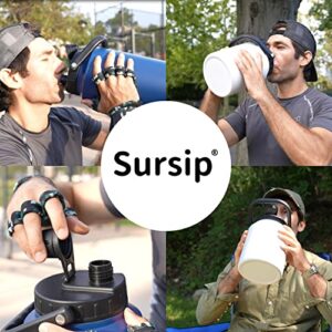 Sursip 128oz Vacuum Insulated Jug-One Gallon Double-Walled 18/8 Food-grade Stainless Steel, Hot/Cold Perfect for Travel, Camping, Sports, Outdoor, and Driving(Black to White)