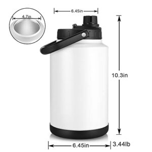 Sursip 128oz Vacuum Insulated Jug-One Gallon Double-Walled 18/8 Food-grade Stainless Steel, Hot/Cold Perfect for Travel, Camping, Sports, Outdoor, and Driving(Black to White)