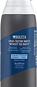 Brita Stainless Steel Premium Filtering Water Bottle, BPA-Free, Replaces 300 Plastic Water Bottles, Filter Lasts 2 Months or 40 Gallons, Includes 1 Filter, Kitchen Accessories, Carbon - 20 oz.