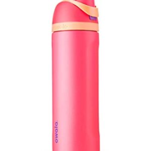 Owala FreeSip Insulated Stainless Steel Water Bottle with Straw for Sports and Travel, BPA-Free, 24-Ounce, Hyper Flamingo