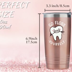 Dental Gifts for Dental Assistant, Dental Hygienist on Dental Assistants Recognition Week, National Dental Hygienists Week, Birthday and Christmas, 20oz Insulated Stainless Steel Tumbler - FLOSS