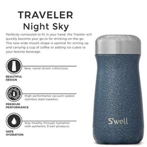 S'well Stainless Steel Traveler - 12 Fl Oz - Night Sky - Triple-Layered Vacuum-Insulated Containers Keeps Drinks Cold for 21 Hours and Hot for 9 - with No Condensation - BPA Free Water Bottle