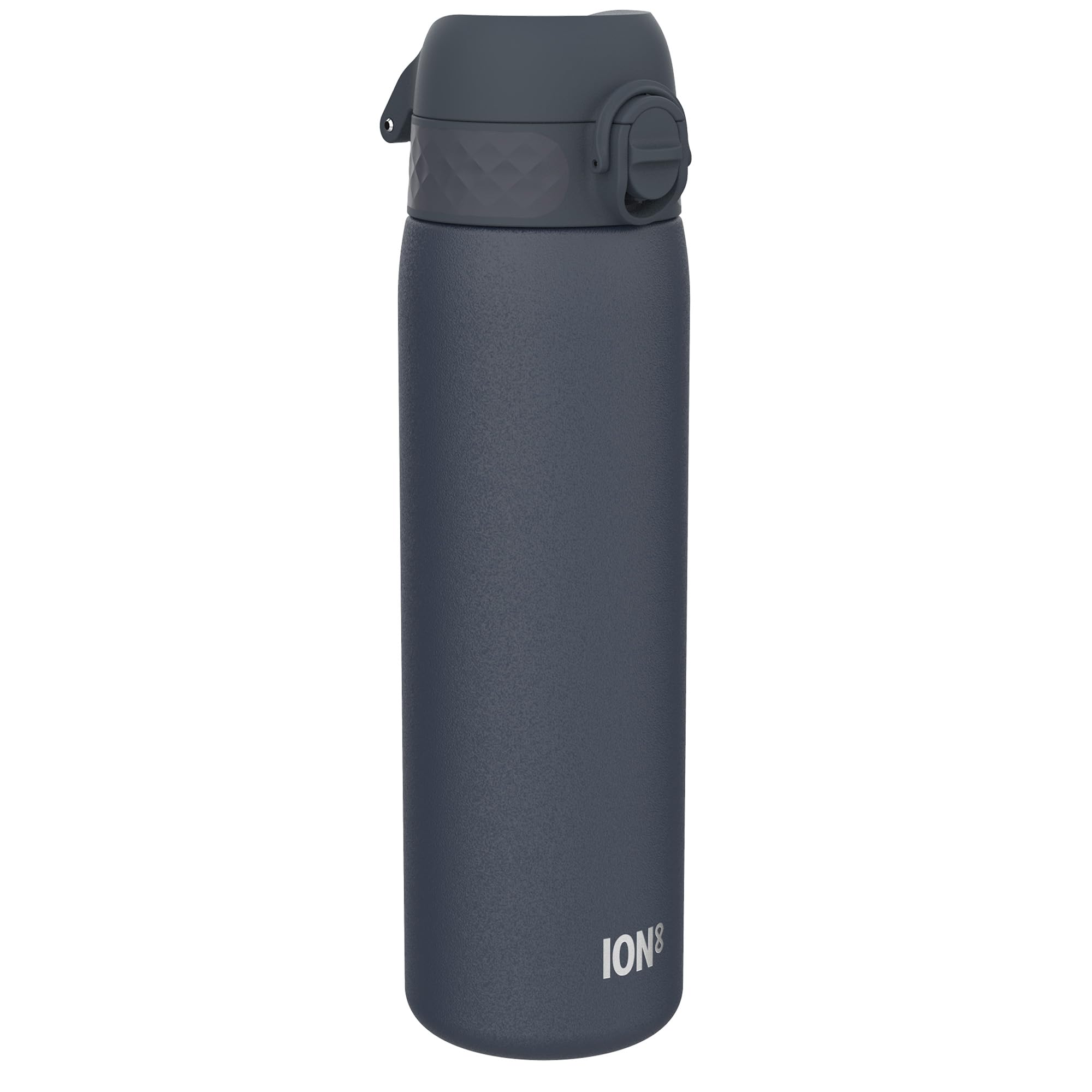 ION8 Vacuum Insulated Steel Water Bottle, 500 ml/18 oz, Leak Proof, Easy to Open, Secure Lock, Dishwasher Safe, Fits Cup Holders, Carry Handle, Scratch Resistant, Durable Stainless Steel, Ash Navy