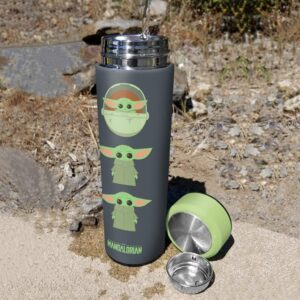 Controller Gear The Mandalorian The Child, Vacuum Insulated Stainless Steel Sport Water Bottle, Leak Proof, Wide Mouth, 17 oz, 500 ML (DWDSXXBTS-0MTC1)