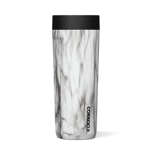 Corkcicle Commuter Cup Insulated Stainless Steel Leakproof Travel Coffee Mug Keeps Beverages Cold for 9 Hours and Hot for 3 Hours, Snowdrift, 17 oz