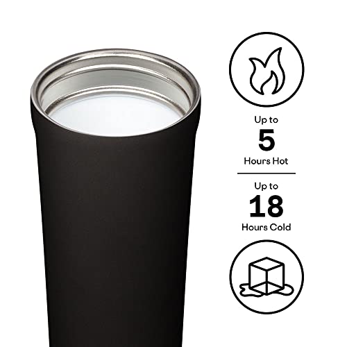 Corkcicle Commuter Cup Insulated Stainless Steel Leakproof Travel Coffee Mug Keeps Beverages Cold for 9 Hours and Hot for 3 Hours, Snowdrift, 17 oz