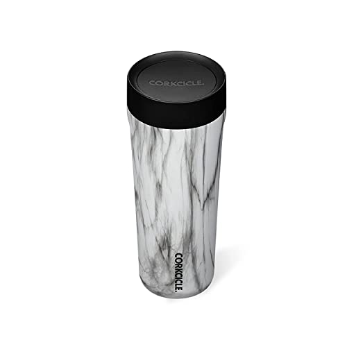 Corkcicle Commuter Cup Insulated Stainless Steel Leakproof Travel Coffee Mug Keeps Beverages Cold for 9 Hours and Hot for 3 Hours, Snowdrift, 17 oz