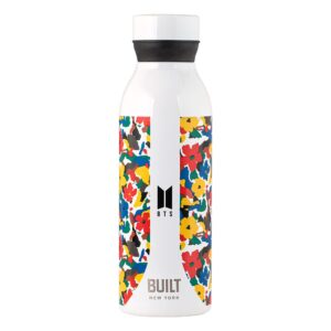 built x bts double wall vacuum insulated stainless steel water bottle, 18 oz, jin