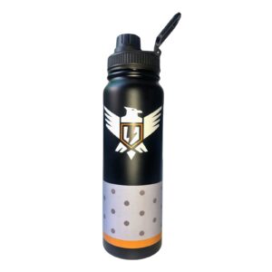 windgro stainless steel apex legends phoenix kit water bottle 27oz wide mouth insulated flask keeps hot or cold 800ml (black)