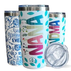 biddlebee gifts for grandma travel coffee mug w/slider lid | 20oz spill proof stainless steel insulated cup | grandma birthday gifts | nana gifts | mother's day gift for grandma