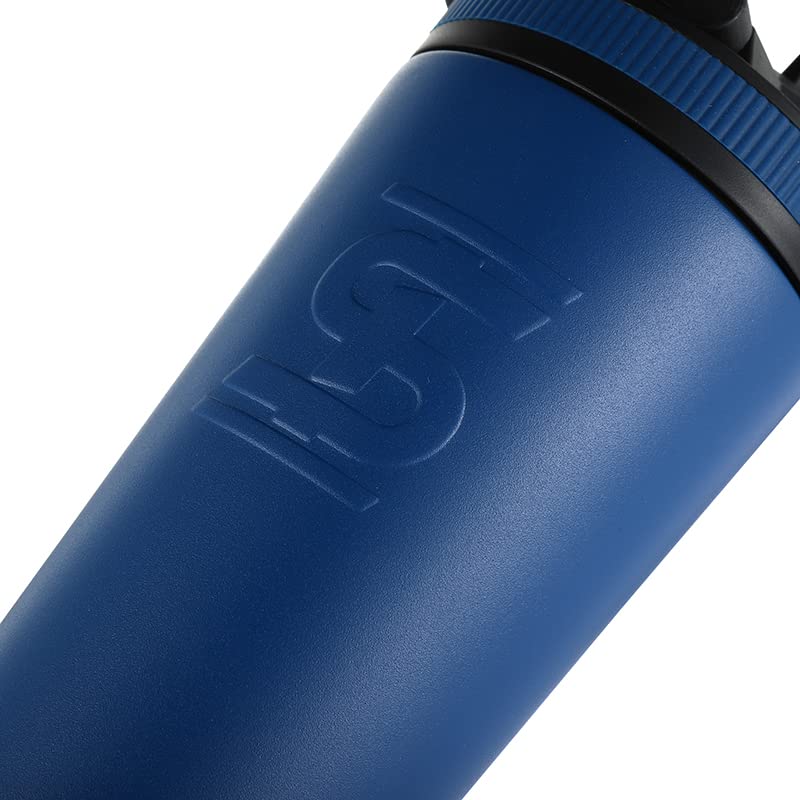 Ice Shaker 26 Oz Sport Bottle, Stainless Steel Water Bottle with Straw Lid, As Seen on Shark Tank, Insulated Water Bottle and Sports Water Bottle, Navy