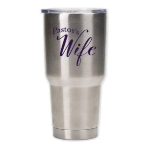 elanze designs pastor's wife teach pray love 30 oz stainless steel travel mug with lid
