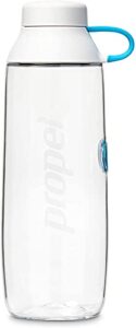 propel 20oz reusable bottle, bpa free, impact resistant, on-the-go strap, dishwasher safe, white