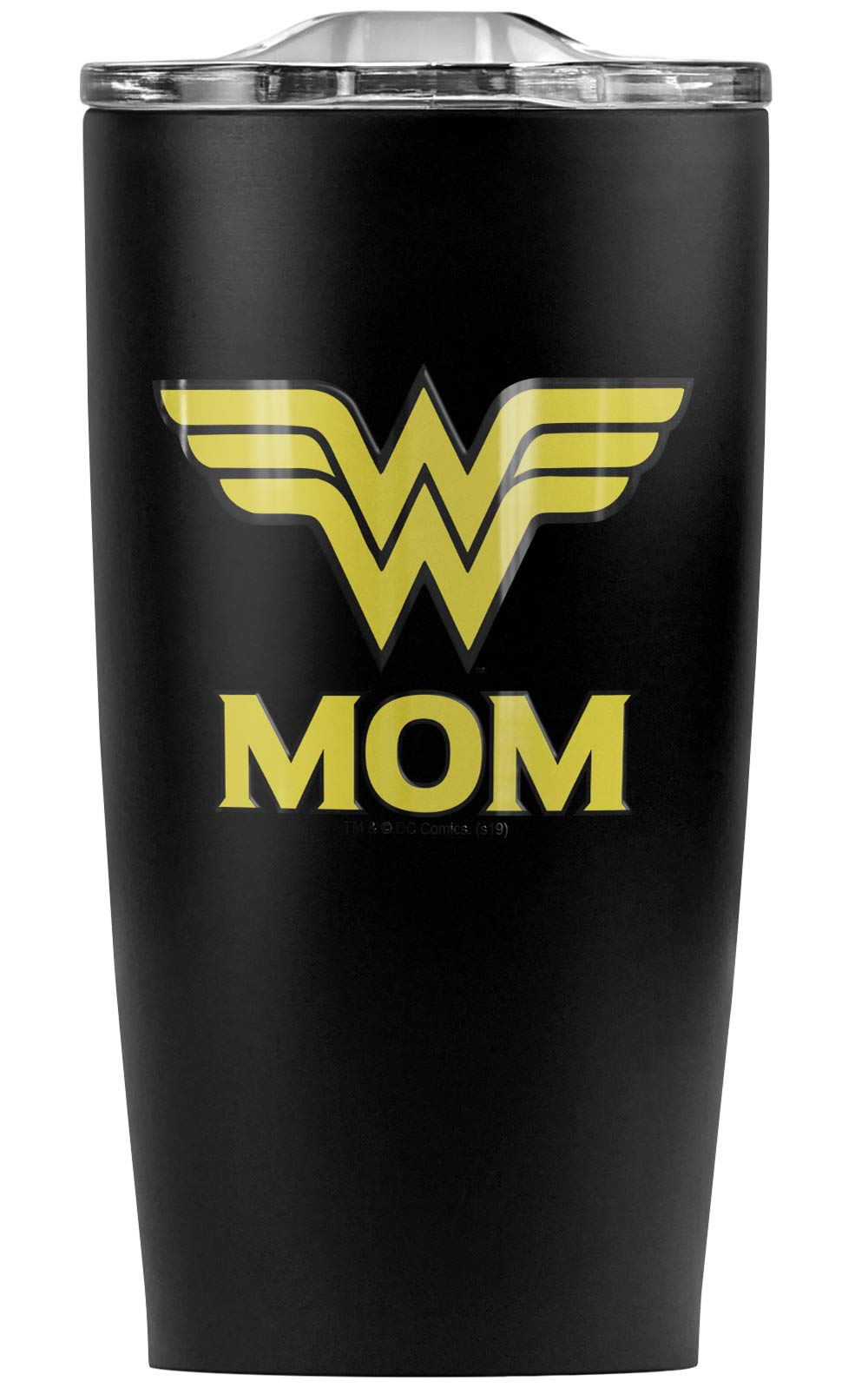 Wonder Woman Wonder Mom Logo Stainless Steel Tumbler 20 oz Coffee Travel Mug/Cup, Vacuum Insulated & Double Wall with Leakproof Sliding Lid