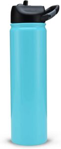 seriously ice cold sic 27oz insulated water bottle thermos, premium triple layer vacuum stainless steel, bpa free wide mouth lid with carabiner clip