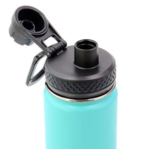 Colorful PoPo 12 oz Kids Stainless Steel Water Bottle, Double Wall Vacuum Insulated Tumbler Thermoses with Wide Mouth Leakproof Spout Lid - Teal