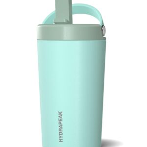 Hydrapeak Junior 14oz Insulated Kids Water Bottle with Straw Lid - Stainless Steel Double Walled and Leak-Proof Insulated Kids Water Bottle for School (Grey/Cloud)