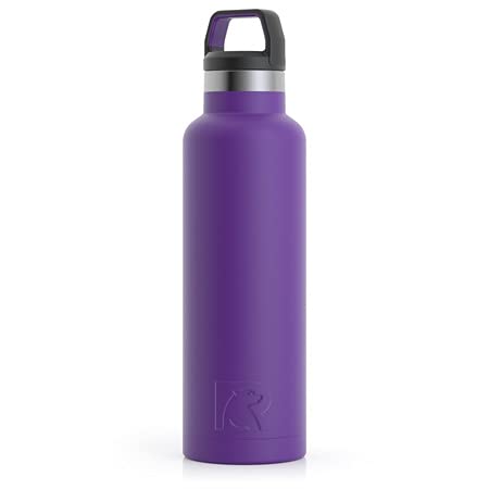 RTIC 20 oz Vacuum Insulated Water Bottle, Metal Stainless Steel Double Wall Insulation, BPA Free Reusable, Leak-Proof Thermos Flask for Hot and Cold Drinks, Travel, Sports, Camping, Majestic Purple