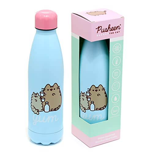 Puckator Pusheen Foodie 500ml Stainless Steel Insulated Bottle for Hot or Cold Drinks