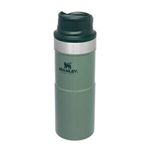 stanley trigger action travel mug 0.35l / 12oz hammertone green – keeps hot for 5 hours - bpa-free stainless steel thermos travel mug for hot drinks - leakproof reusable coffee cups