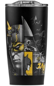 batman 80 years bat panels stainless steel tumbler 20 oz coffee travel mug/cup, vacuum insulated & double wall with leakproof sliding lid