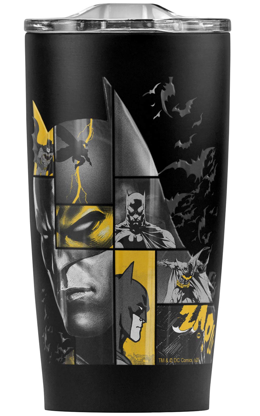 Batman 80 Years Bat Panels Stainless Steel Tumbler 20 oz Coffee Travel Mug/Cup, Vacuum Insulated & Double Wall with Leakproof Sliding Lid