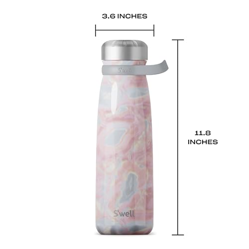 S'well Stainless Steel Traveler With Handle, 40oz, Geode Rose, Triple Layered Vacuum Insulated Containers Keeps Drinks Cold for 60 Hours and Hot for 20, BPA Free, Easy Carrying On the Go