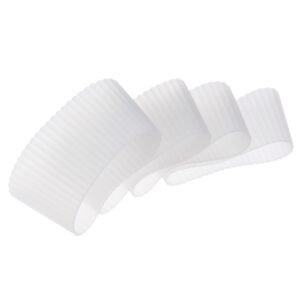 meccanixity mug sleeves, heat resistant protective anti-slip cup silicone covers water bottle boots, clear pack of 4