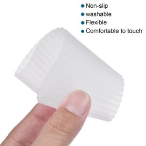 MECCANIXITY Mug Sleeves, Heat Resistant Protective Anti-Slip Cup Silicone Covers Water Bottle Boots, Clear Pack of 4