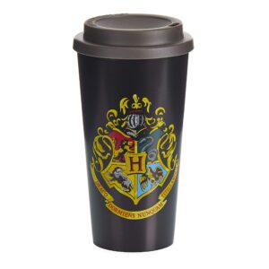 paladone hogwarts crest plastic travel mug - officially licensed harry potter merchandise