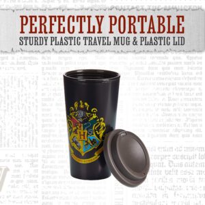 Paladone Hogwarts Crest Plastic Travel Mug - Officially Licensed Harry Potter Merchandise