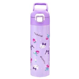 hello kitty stainless steel insulated water bottle with handle 500ml - purple