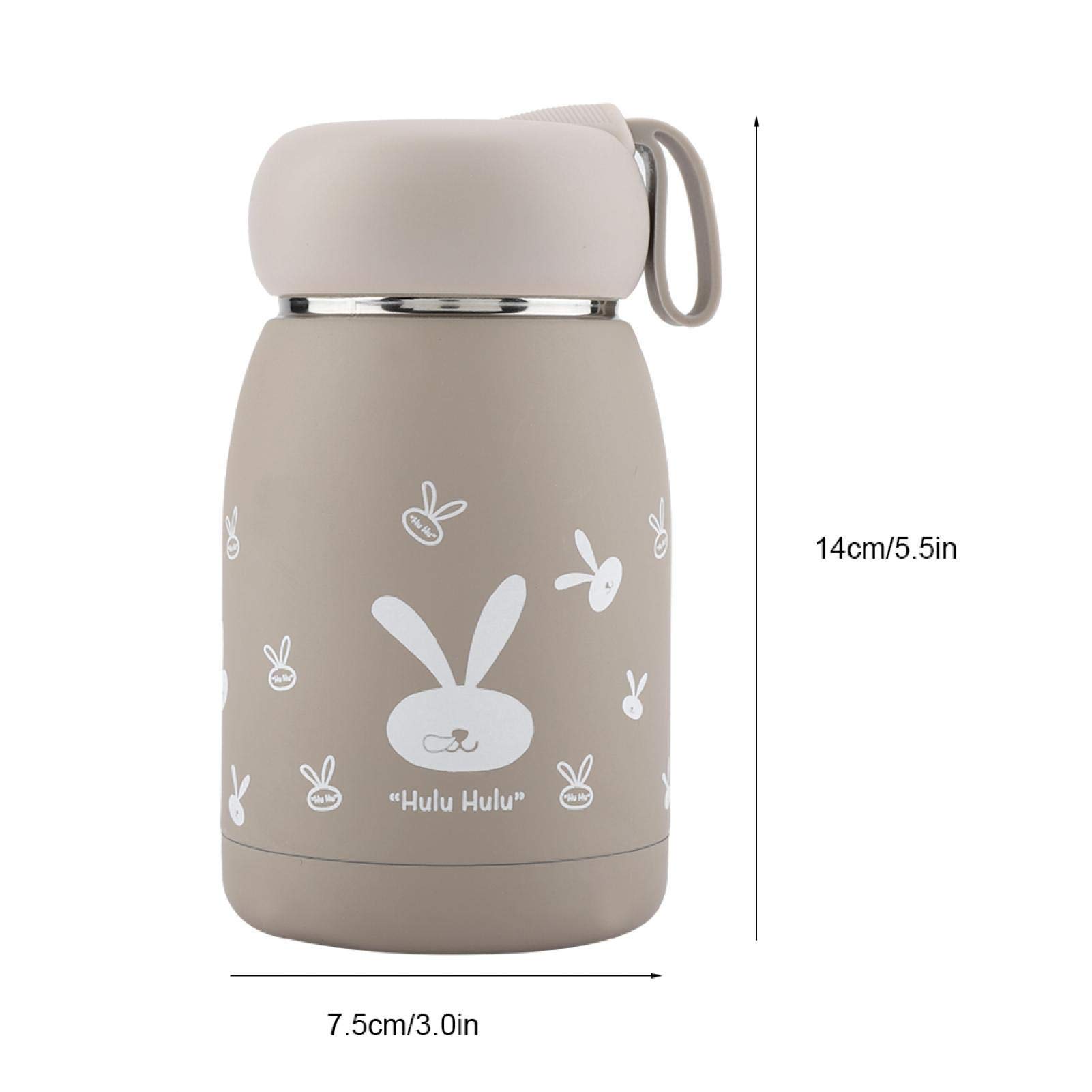 Vacuum Cup Insulated Coffee Bottle, 320ml Mini Vacuum Mug Cute Thermos, Stainless Steel Mini Thermos Travel Mug, Magic Rabbit Tea Milk Bottle, for Adult, Office Car Outdoor Use