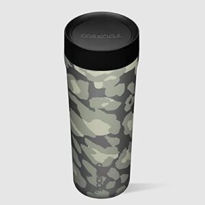 Corkcicle Commuter Cup Insulated Stainless Steel Leak Proof Travel Coffee Mug Keeps Beverages Cold for 9 Hours and Hot for 3 Hours,Snow Leopard, 17 oz